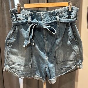 AMO paper bag Jean denim shorts